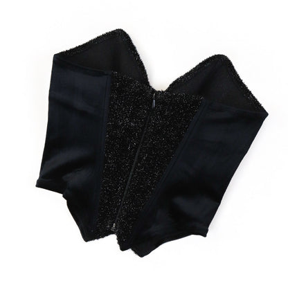 Vintage Ritmo di Perla La Perla Black Velvet Boned Corset Bustier Tuxedo Top / M