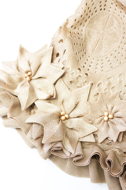 Vintage 2000s Adam Jones Paris Designer Skirt Suit Crochet Lace Dress / S