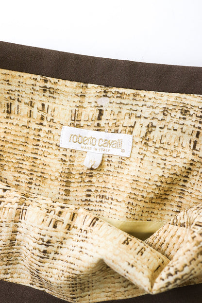 Vintage S/S 1997 Roberto Cavalli Silk Runway Gown Hay Print Long Dress / M