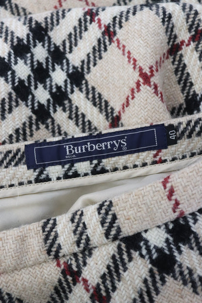 Vintage 1990s Burberry Blue Label Burberrys Classic Wool Nova Check Long Skirt / XS
