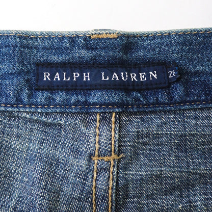 Vintage Ralph Lauren Layered Distressed Denim Long Asymmetric Maxi Skirt / S