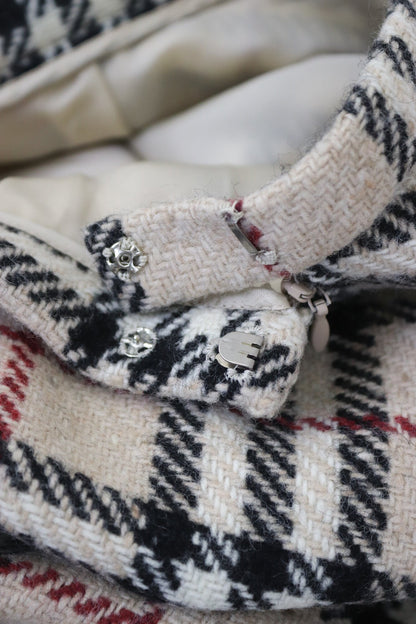 Vintage 1990s Burberry Blue Label Burberrys Classic Wool Nova Check Long Skirt / XS