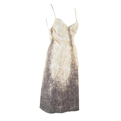 Vintage S/S 1999 Roberto Cavalli Fish Scale Animal Print Dress Shiny Effect / S