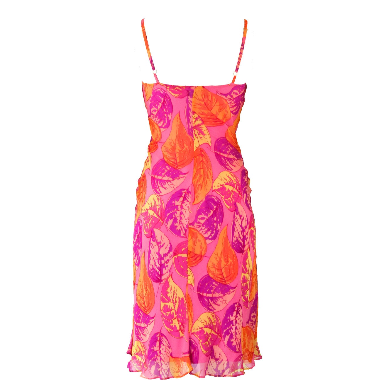 Vintage S/S 2001 Betsey Johnson Pink Silk Floral Print Tie Front Dress / XS