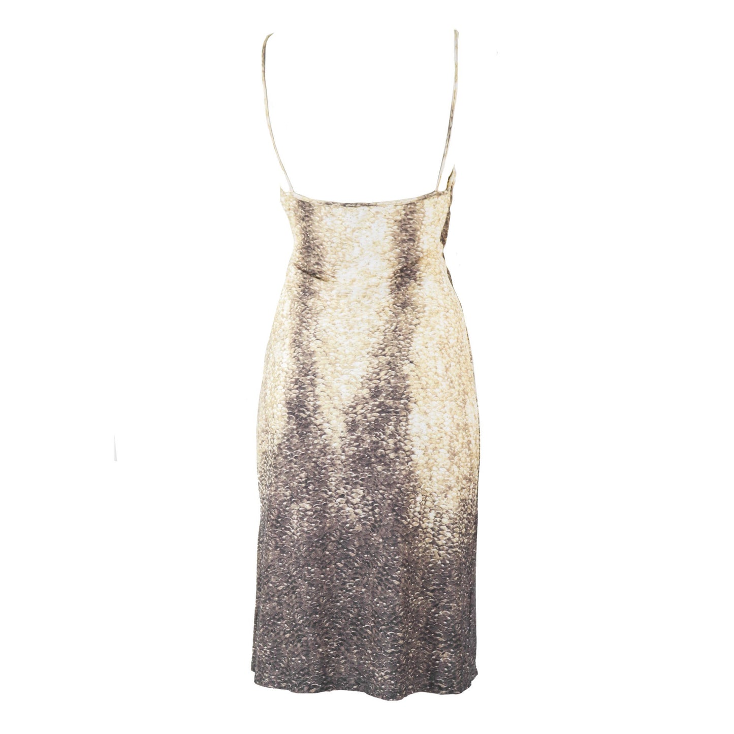 Vintage S/S 1999 Roberto Cavalli Fish Scale Animal Print Dress Shiny Effect / S