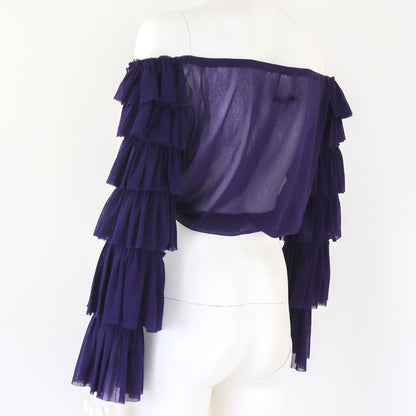 Vintage Jean Paul Gaultier Soleil Sea Life Purple Mesh Cropped Top / S