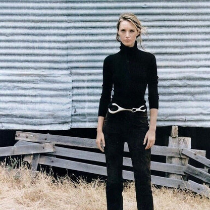 Vintage Gucci by Tom Ford Black Leather Slingback Heels Metal Horsebit Logo / 35.5 (36)