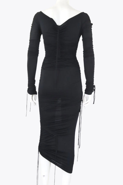 Vintage S/S 2003 Dolce&Gabbana Drawstring Ruched Bodycon Runway Dress / IT 40 (XS)