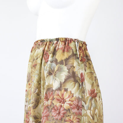 Vintage 1990s Calvin Klein Collection Floral Print Silk Skirt / XS-S