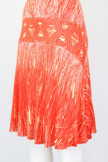 Vintage 2000s Roberto Cavalli Just Cavalli Cutout Tie Front Viscose Dress / IT 42 (S)