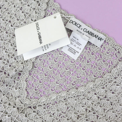 NWT Vintage S/S 1997 Dolce&Gabbana Runway Crochet Hand Knit Fishnet Top / S