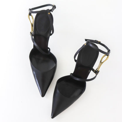 Vintage Gucci by Tom Ford Black Leather Metal Horsebit Detail Heels / 36.5 (US 6.5)