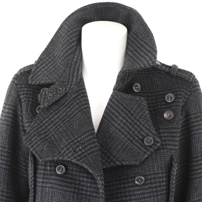 Vintage Burberry Prorsum Gray Houndstooth Cashmere Jacket Cropped Trench Coat / IT 40 (XS)