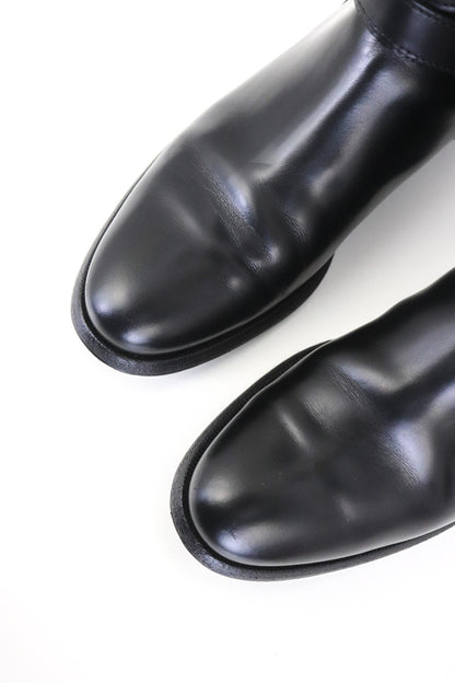 Vintage 2000s Burberry Adelaide Black Leather Riding Boots / 37 (US 7)