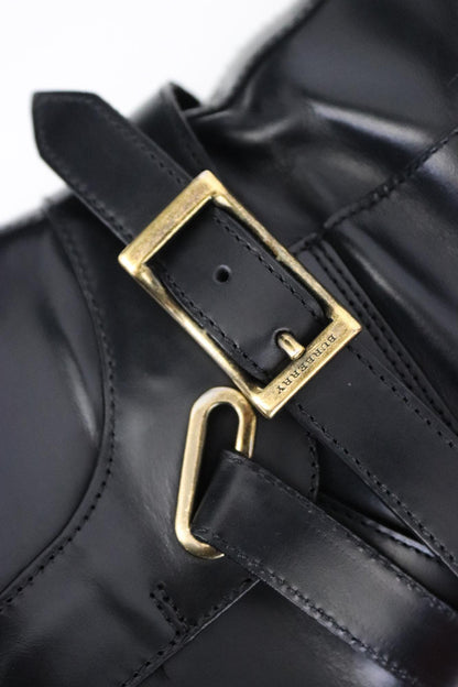 Vintage 2000s Burberry Adelaide Black Leather Riding Boots / 37 (US 7)