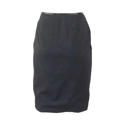 Vintage F/W 1997 Gucci by Tom Ford Wool Skirt Slit Leather Trim / IT 38 (XS)