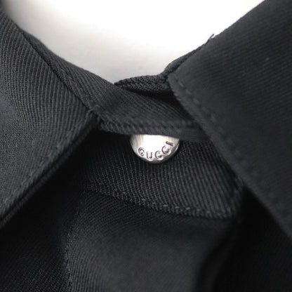 Vintage F/W 1998 Gucci by Tom Ford Black Wool Midi Shirt Dress / IT 42 (S)