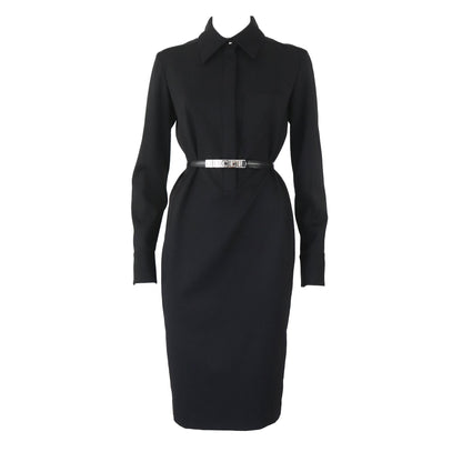 Vintage 1990s Gucci by Tom Ford Thin Leather Belt Metal Logo Letters / XS