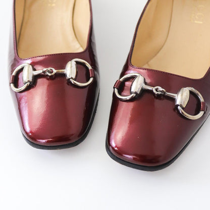 Vintage F/W 1995 Gucci by Tom Ford Red Patent Leather Horsebit Block Heel Pumps / 36.5 (US 6.5)