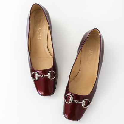 Vintage F/W 1995 Gucci by Tom Ford Red Patent Leather Horsebit Block Heel Pumps / 36.5 (US 6.5)