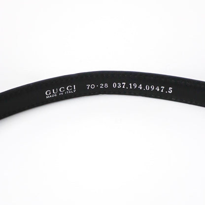 Vintage 1990s Gucci by Tom Ford Thin Leather Belt Metal Logo Letters / XS