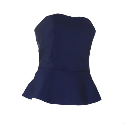 Vintage 2000s Ralph Lauren Collection Viscose Silk Boned Corset Peplum Top / XS