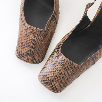 Vintage F/W 1999 Dolce&Gabbana Brown Python Leather Snakeskin Slingback Heels / 40 (US 10)