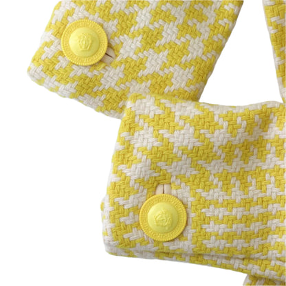 Vintage F/W 1995 Gianni Versace Couture Runway Wool Cropped Blazer Skirt Suit / IT 38 (XS)