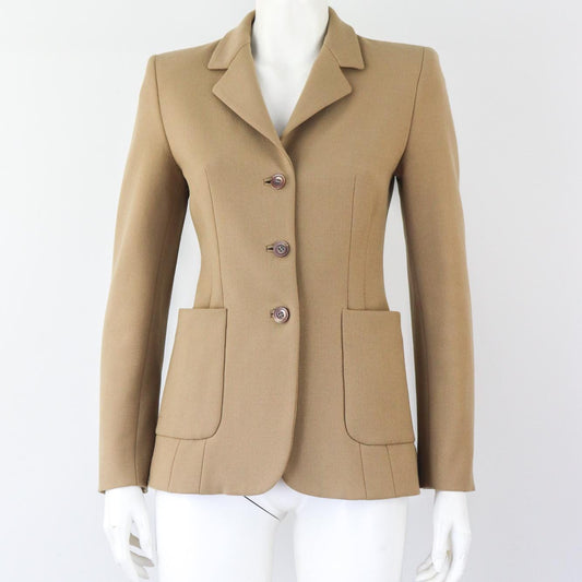 Vintage F/W 1996 Prada Beige Tan Wool Blazer / IT 40 (XS-S)