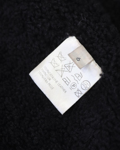 Vintage F/W 2001 Calvin Klein Collection Chocolate Brown Shearling Jacket / S-M