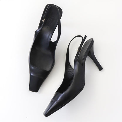 Vintage Gucci by Tom Ford Black Leather Classic Pumps G Letter Logo / 36 (US 6)