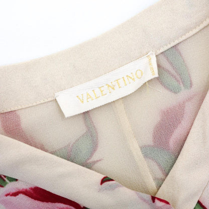 Vintage Valentino S/S 2006 Runway Silk Floral Print Blouse Lace Ruffle Jabot Top / XS-S