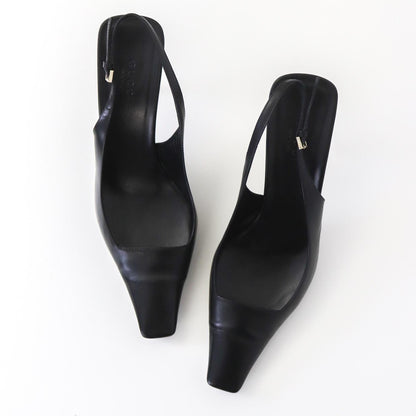 Vintage Gucci by Tom Ford Black Leather Classic Pumps G Letter Logo / 36 (US 6)