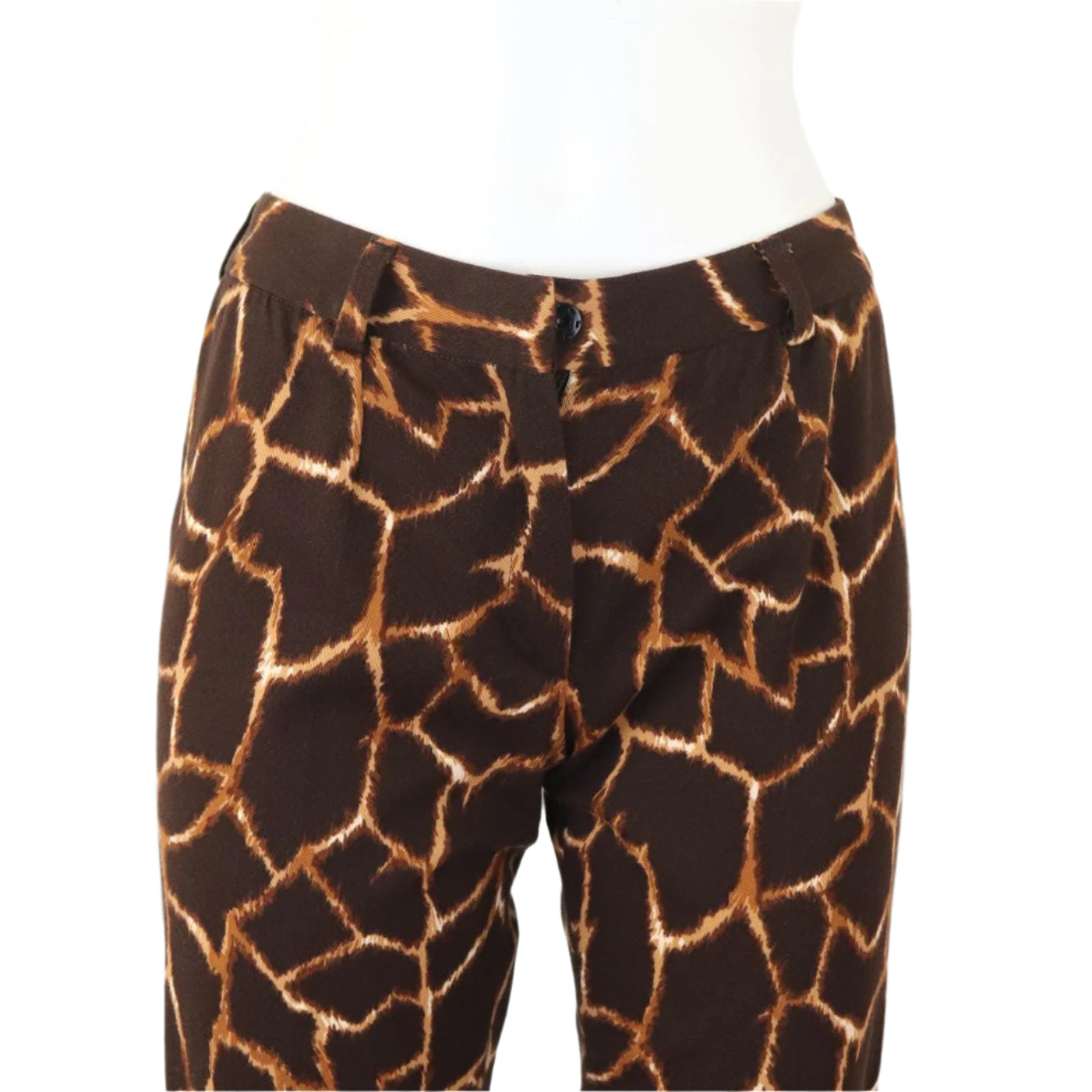 Vintage 2000s Dolce&Gabbana Giraffe Print Cropped Capri Pants / IT 38 (XS)