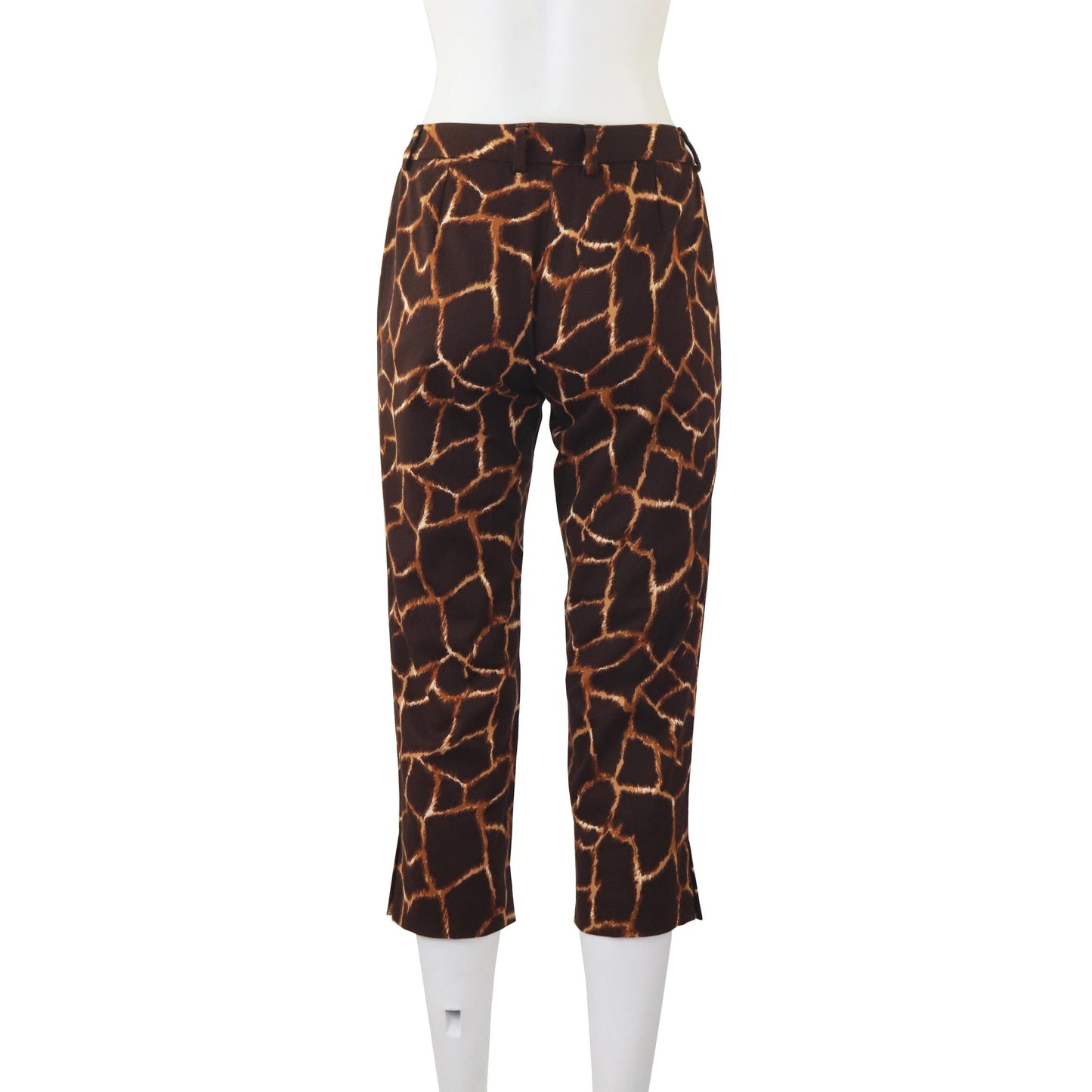 Vintage 2000s Dolce&Gabbana Giraffe Print Cropped Capri Pants / IT 38 (XS)