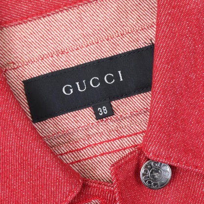 Vintage 1999 Gucci by Tom Ford Red Denim Jacket / IT 38 (XS)