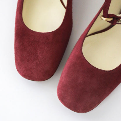 Vintage S/S 2005 Miu Miu Prada Red Suede Mary Jane Heels / 35 (36)