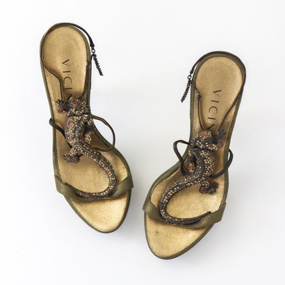 Vintage Vicini Giuseppe Zanotti Crystal Embellished Lizard Platform Heels / 36 ( US 6)