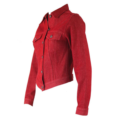 Vintage 1999 Gucci by Tom Ford Red Denim Jacket / IT 38 (XS)