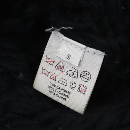 Vintage F/W 1999 Calvin Klein Collection Black Chunky Knit Cashmere Runway Sweater / S