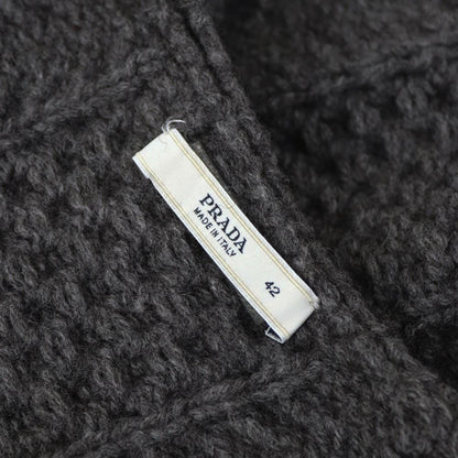 Vintage S/S 2002 Prada Wool Alpaca Chunky Knit Halterneck Runway Top / IT 42 (S-M)