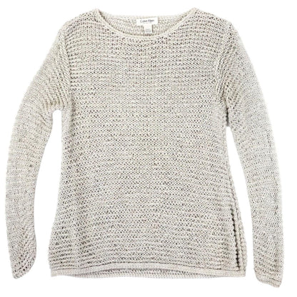 Vintage S/S 1994 Calvin Klein Collection Ivory Silk Knit Sweater / S