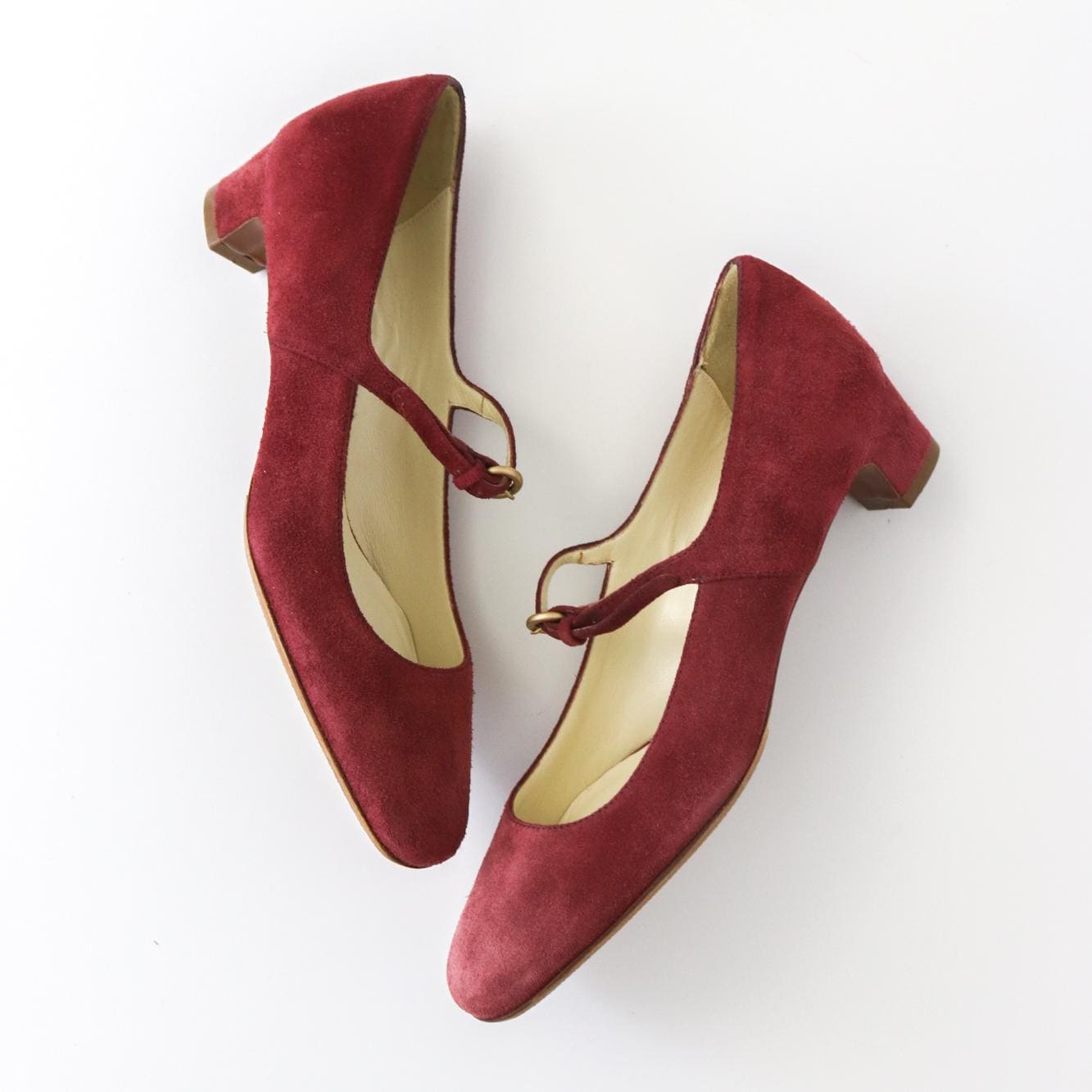 Vintage S/S 2005 Miu Miu Prada Red Suede Mary Jane Heels / 35 (36)