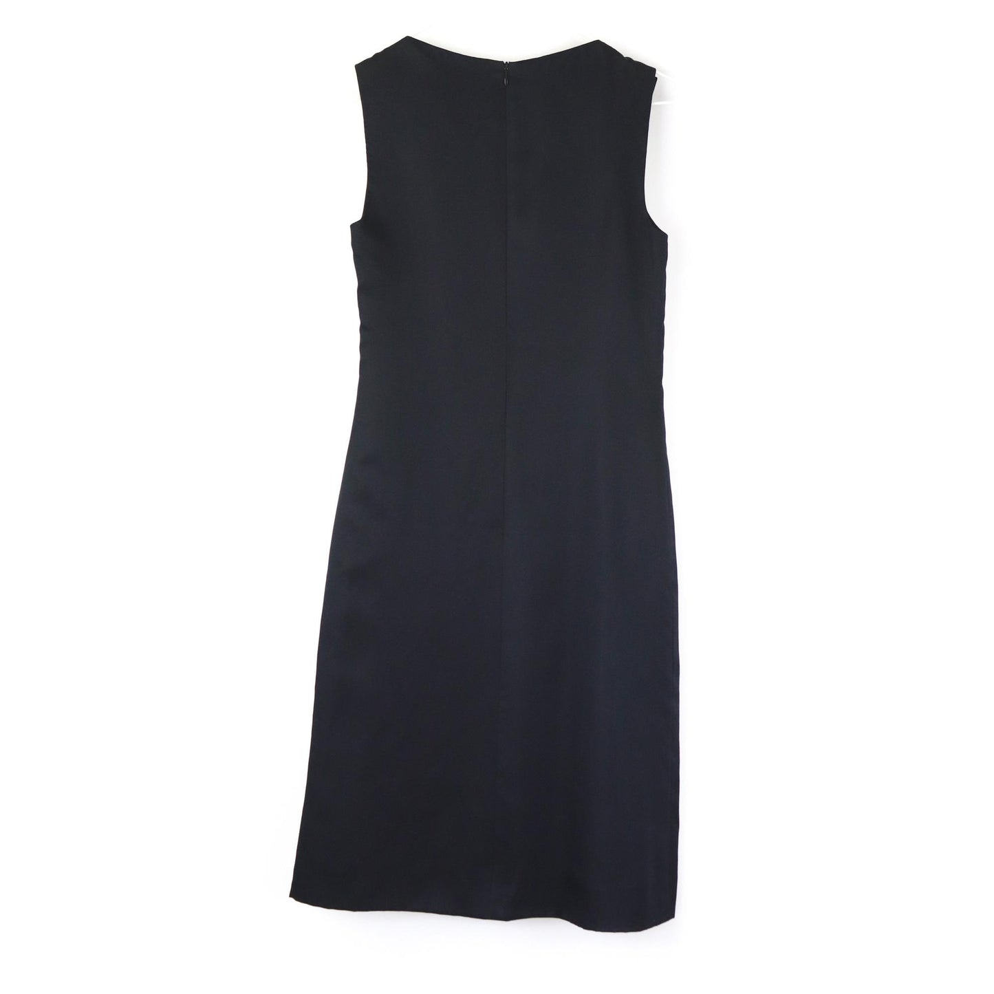 Vintage F/W 1997 Calvin Klein Collection Black Satin Dress Gold Line Detail / XS