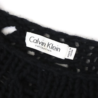 Vintage F/W 1999 Calvin Klein Collection Black Chunky Knit Cashmere Runway Sweater / S