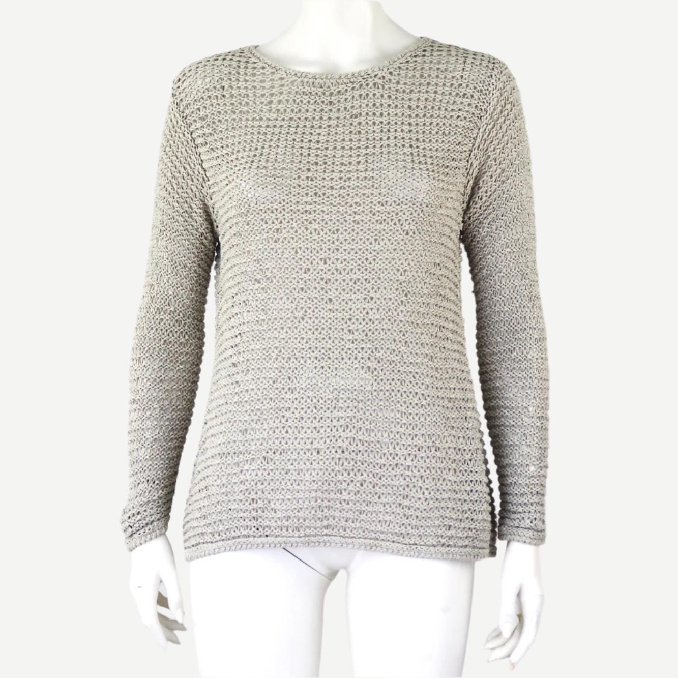 Vintage S/S 1994 Calvin Klein Collection Ivory Silk Knit Sweater / S