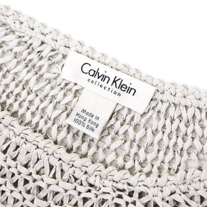 Vintage S/S 1994 Calvin Klein Collection Ivory Silk Knit Sweater / S