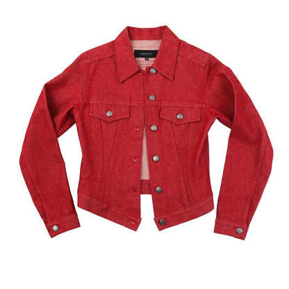 Vintage 1999 Gucci by Tom Ford Red Denim Jacket / IT 38 (XS)