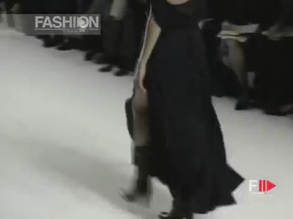 Vintage F/W 2001 Calvin Klein Collection Long Black Silk Dress Runway Gown / S-M