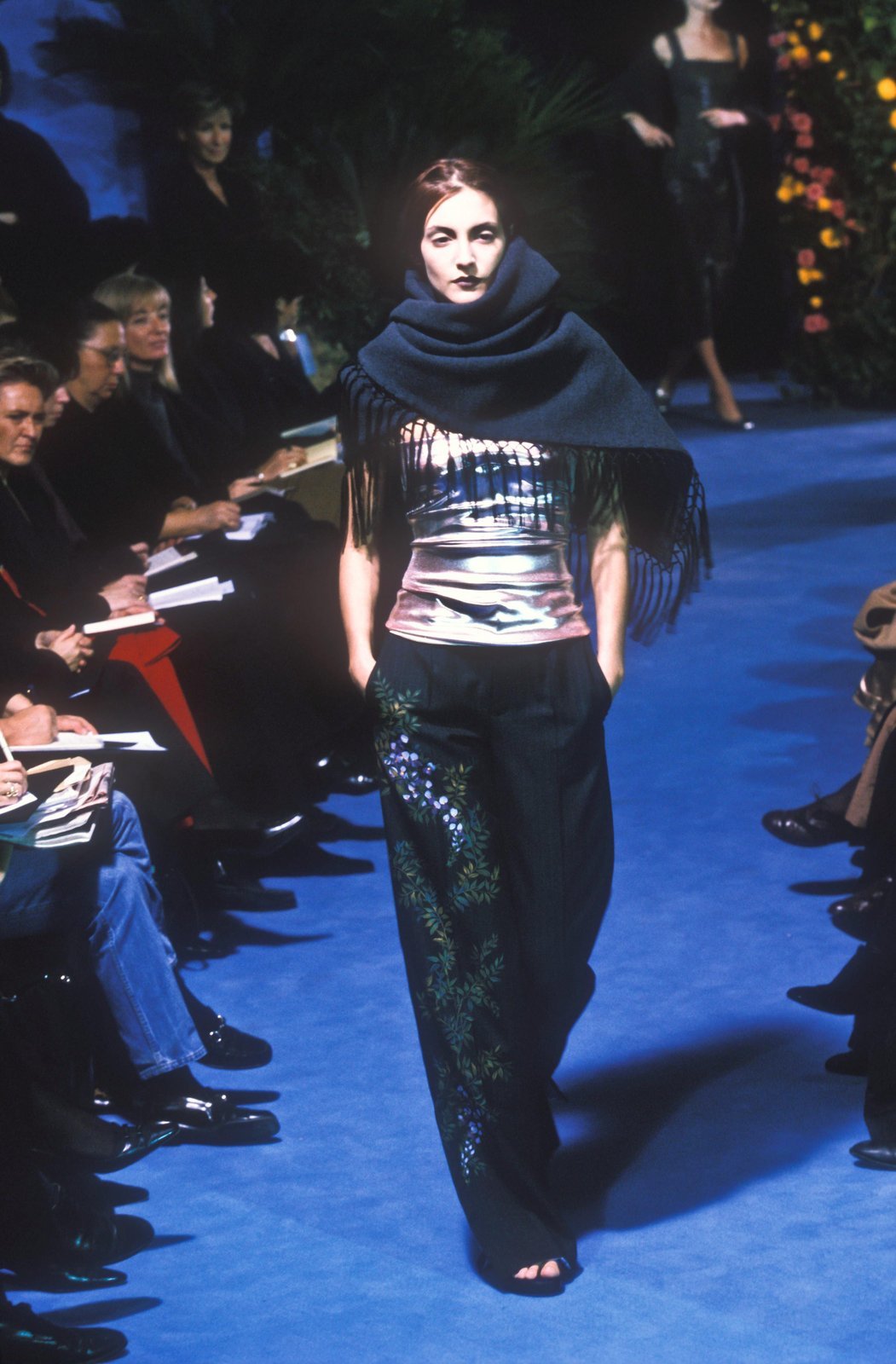 Vintage F/W 1998 Dolce&Gabbana Wool Herringbone Oversized Runway Shawl